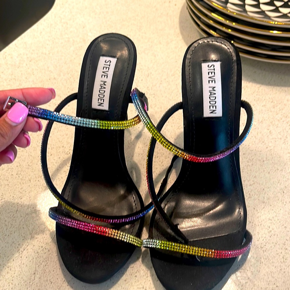 Steven madden crystal heels never worn💗💗